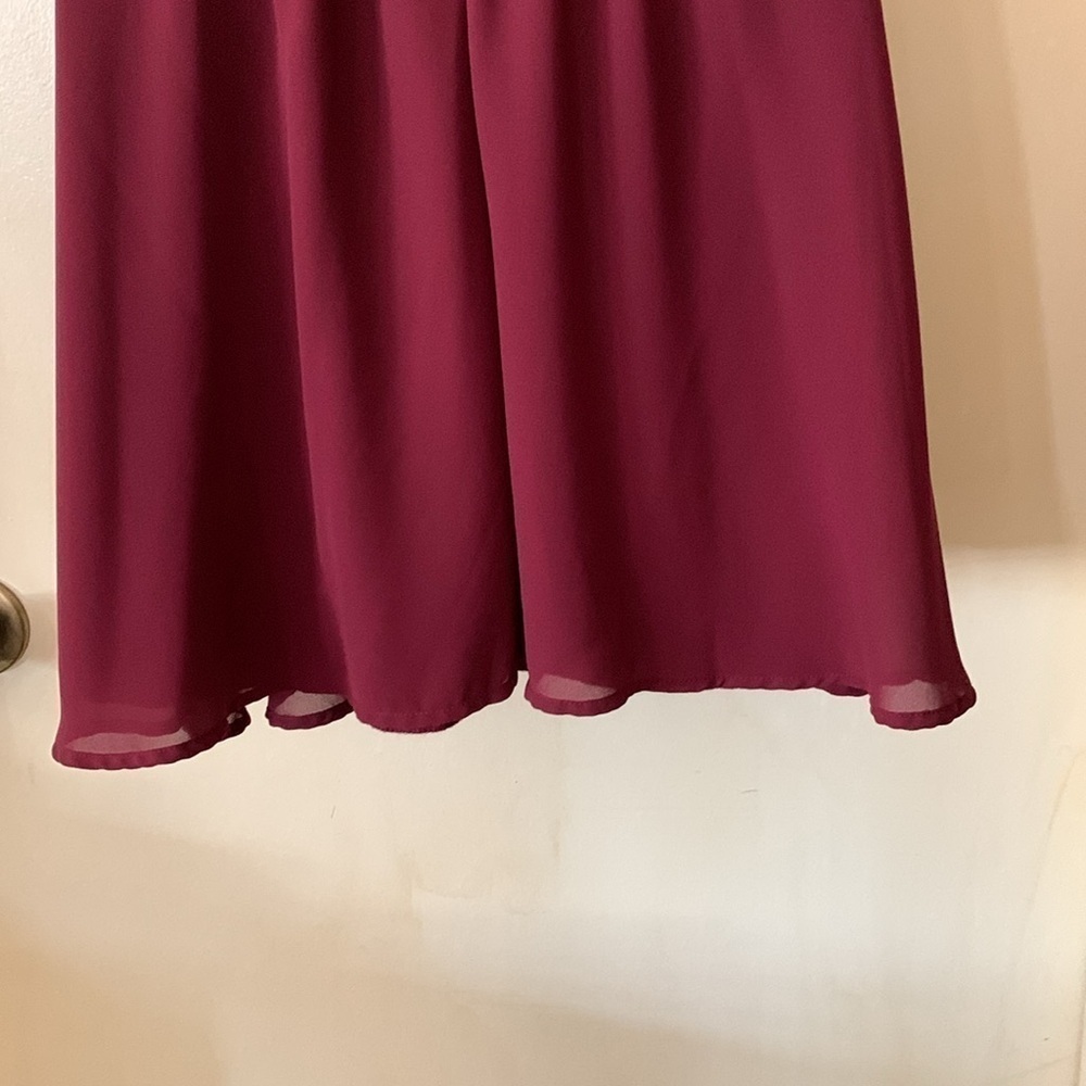 Lush cranberry pleated party dress size S - Picture 7 of 11